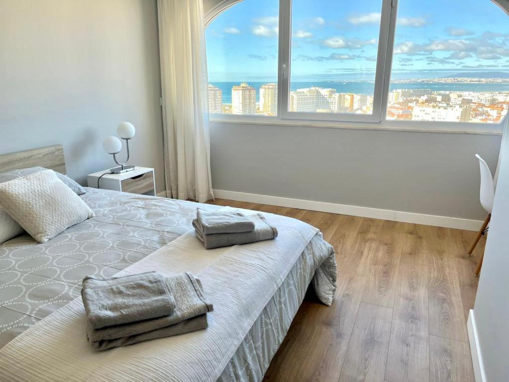 T2 Com Uma Vista Deslumbrante Sobre O Atlantico! Apartment Costa da Caparica Bagian luar foto